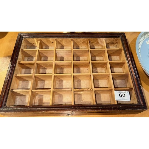 60 - Wooden Sectioned Display Case