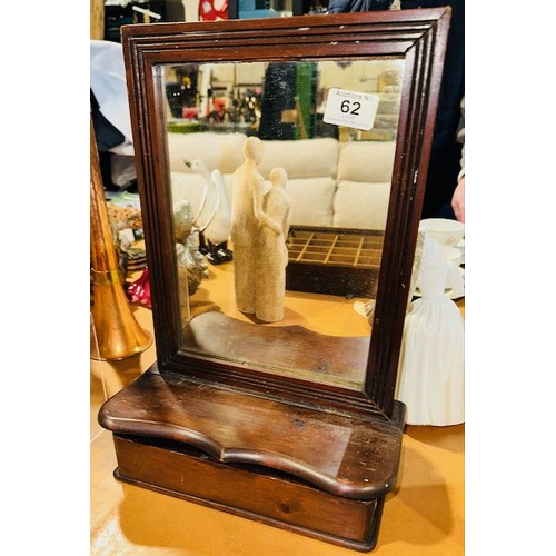 62 - Antique Shaving/Vanity Mirror With Storage Drawer