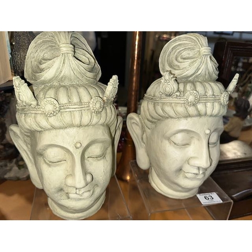 63 - Pr of Regency Fine Arts Buddha Heads