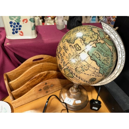 73 - Inlaid Letter Holder + Tabletop Globe