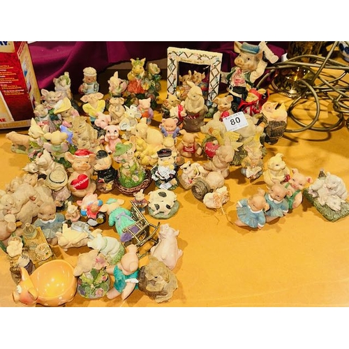 80 - Large Lot Of Collectable Pig Figurines