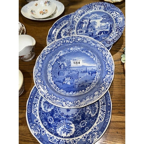 184 - Spode Collectable Blue & White Plate x4