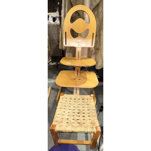 256 - Kids Wooden Step Chair + Stool