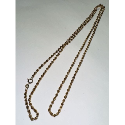 347 - 9ct Gold Rope Necklace - 32