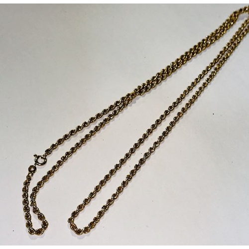 347 - 9ct Gold Rope Necklace - 32