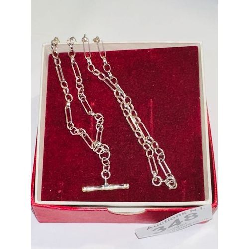 348 - Silver T-Bar Necklace