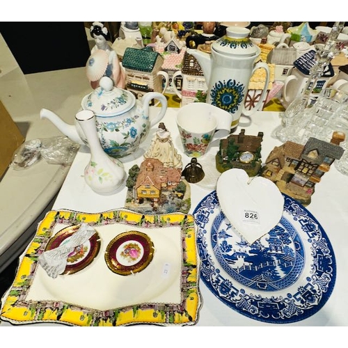 826 - Collectables Incl Royal Doulton Ambassador Heart Dish , Vileroy & Boch Cup + Spode Teapot