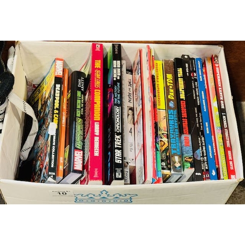 10 - Box Of Various Comics & Books Etc Incl Marvel & Star Trek