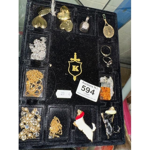 594 - Tray Of Jewellery