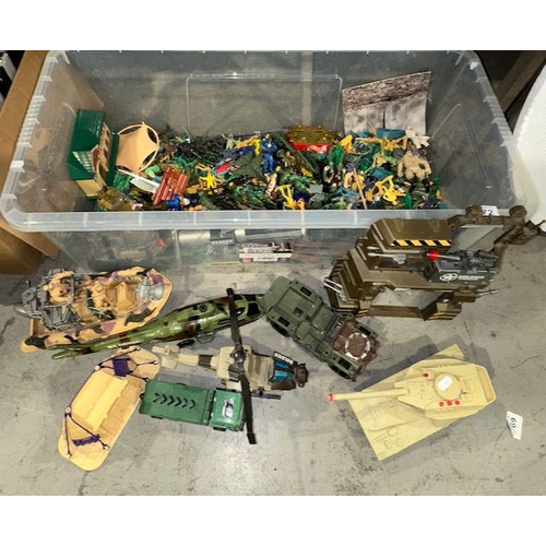 672 - Large Box Of Toy Soldiers & Military Vehicles