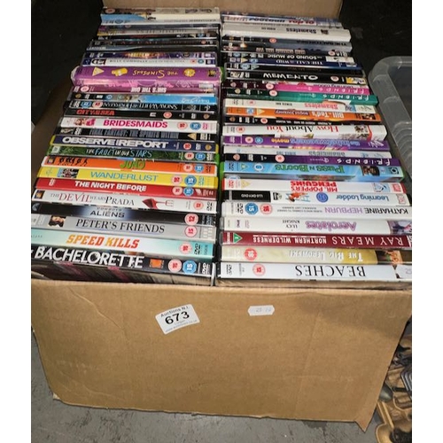 673 - Large Box Of Approx 100 DVDs