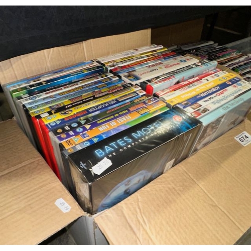 674 - Large Box Of Approx 100 DVDs