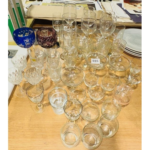 695 - Large Lot Of Glass ware