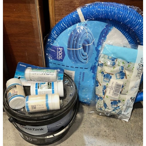 14 - Pool Cleaning Accessories Incl Hose, Gloves, Cleaning Tablets & Tub Of Flex Membrane