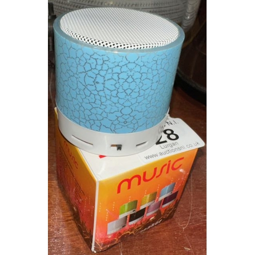 28 - Music Mini Light Up Bluetooth Speaker - Boxed/Unused