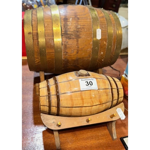 30 - 2 x Decorative Drinks Barrells