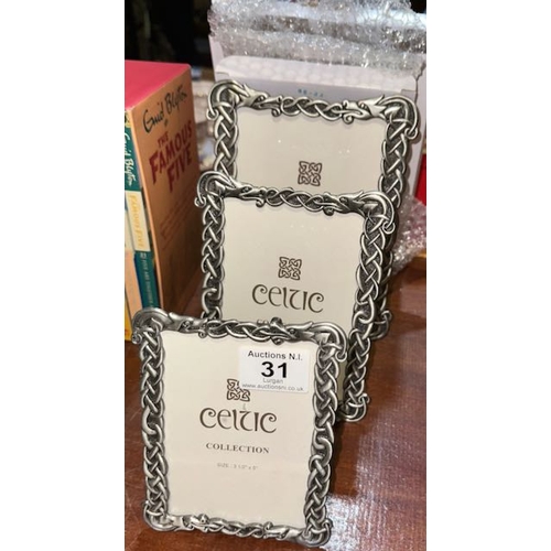 31 - Trio Of Celtic Picture Frames - Boxes Present