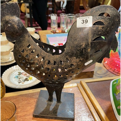 39 - Large Metalwork Rooster Decoration