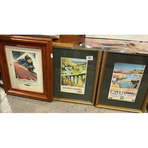 54 - 3 x Framed Travel Posters