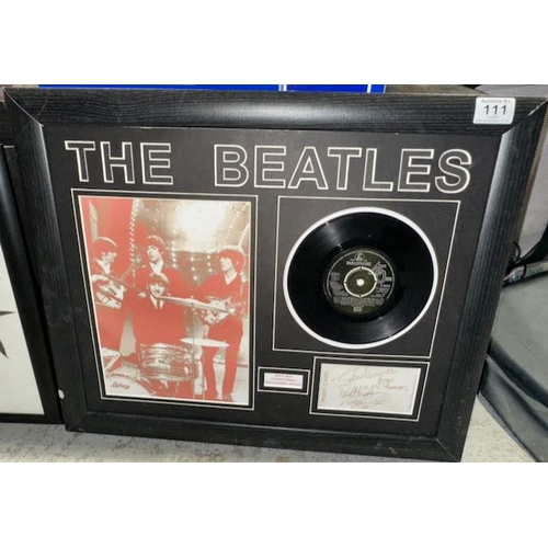 111 - The Beatles Framed Single & Print Presentation