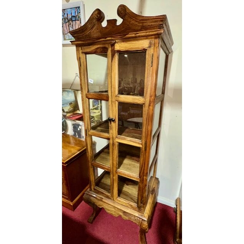 420 - Indian Oak Glazed Display Cabinet