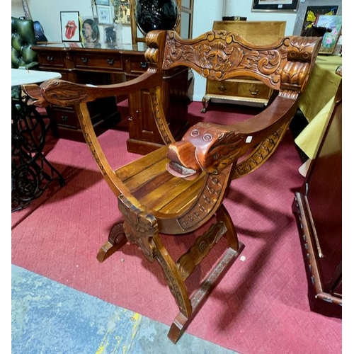 426 - Carved Savonarolla Chair