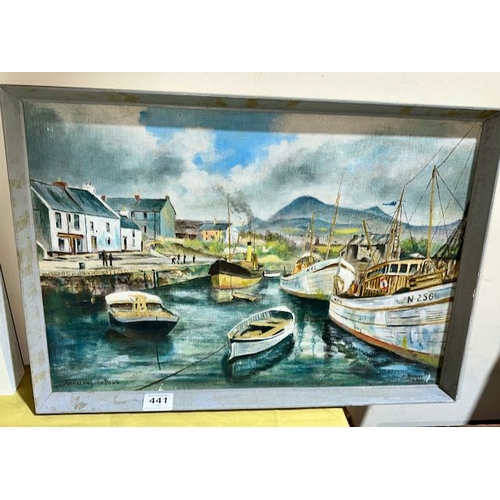 441 - Framed Vintage D Rainey Oil - Annalong, Co Down