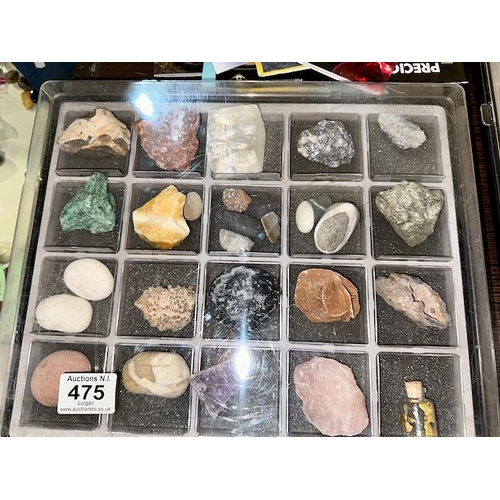 475 - Precious Rocks - Gems & Minerals Guides + Gems & Minerals Presentation Case x4