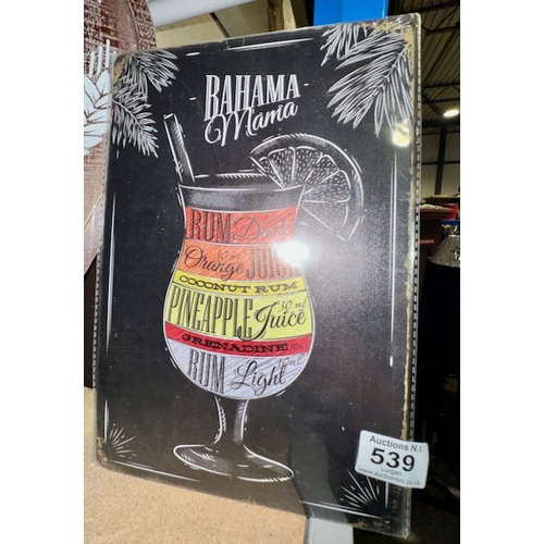 539 - Metal Bahama Mama Sign