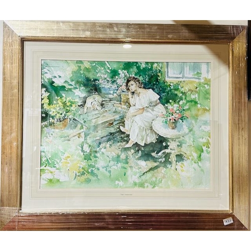 412 - Extra Large Framed Water Colour Good Companions Gordon King - Approx 41 x 34