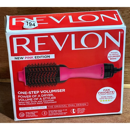 194 - Revlon One Step Volumiser - Box Sealed Pink Edition