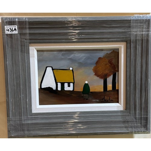 436A - Framed Oil BY Mary Lou - Coming Home - Approx 19 x 16