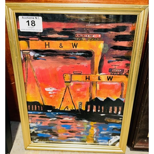 18 - Framed H & W Signed Oil