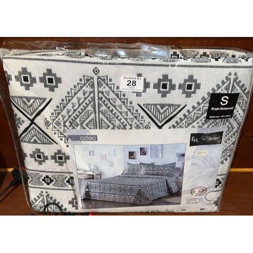 28 - Single Aztec Bedspread RRP £35