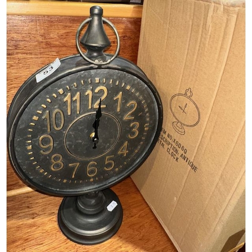 53 - Metalwork Pocketwatch Style Clock - Boxed