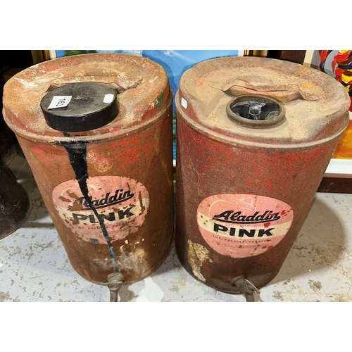 163 - Pair of Vintage Aladdin Pink Oil Drums