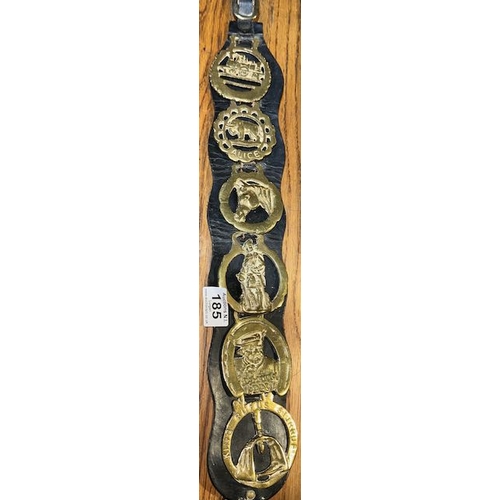 185 - 6 Horse Brasses on Leather Strap