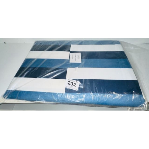 232 - Blue Striped Single Duvet Set - Unused/Sealed