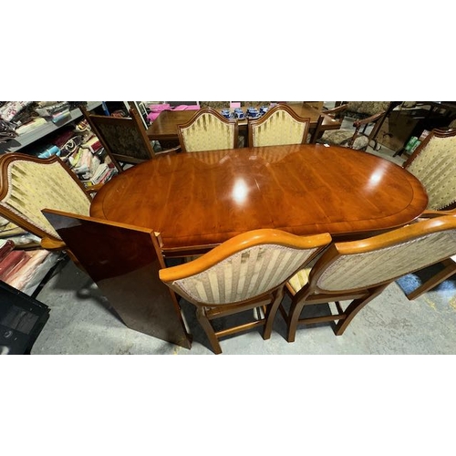 269 - Inlaid Extendable Dining Table On Claw Feet With 6 Quality Chairs Incl 2 Carvers