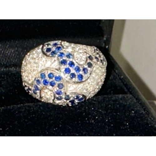 333 - 18k BA Statement Ring Set in Diamond & Sapphire