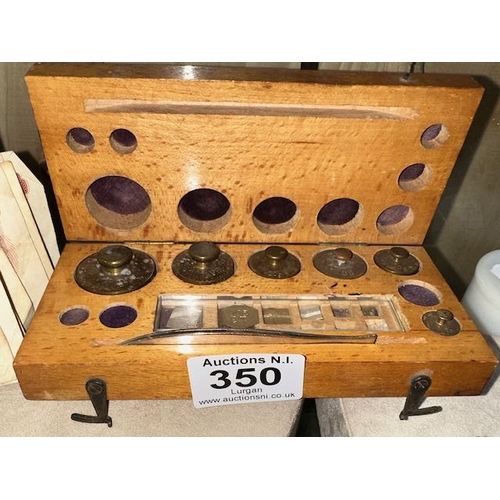 350 - Vintage Apothecary Weights in Original case