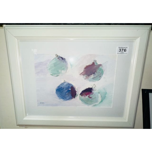 376 - Framed Still Life Watercolor By P Mc B