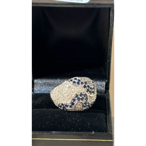 333 - 18k BA Statement Ring Set in Diamond & Sapphire