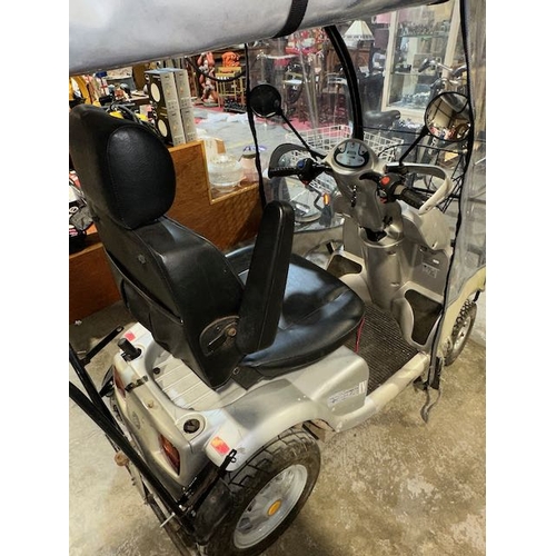 238 - Breeze IV Mobility Scooter with Rain Cover & Front Basket with 12/24v Draper Battery Charger (Not or... 