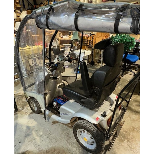 238 - Breeze IV Mobility Scooter with Rain Cover & Front Basket with 12/24v Draper Battery Charger (Not or... 