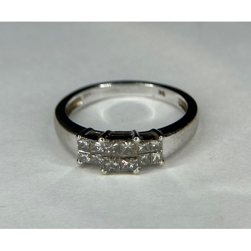 385 - 9k White Gold Diamond Ring