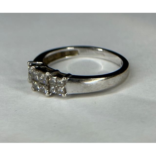 385 - 9k White Gold Diamond Ring