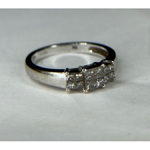 385 - 9k White Gold Diamond Ring