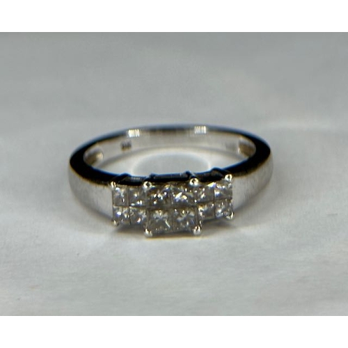 385 - 9k White Gold Diamond Ring