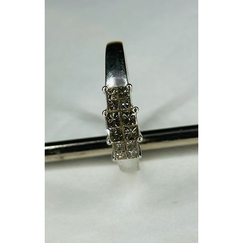 385 - 9k White Gold Diamond Ring